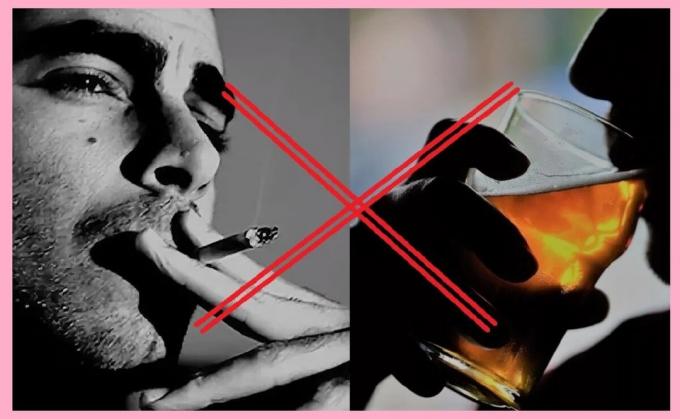 abitudini Limite cattivi (fumo di sigarette e le bevande contenenti alcol)